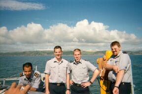 Cadets on the boat deck